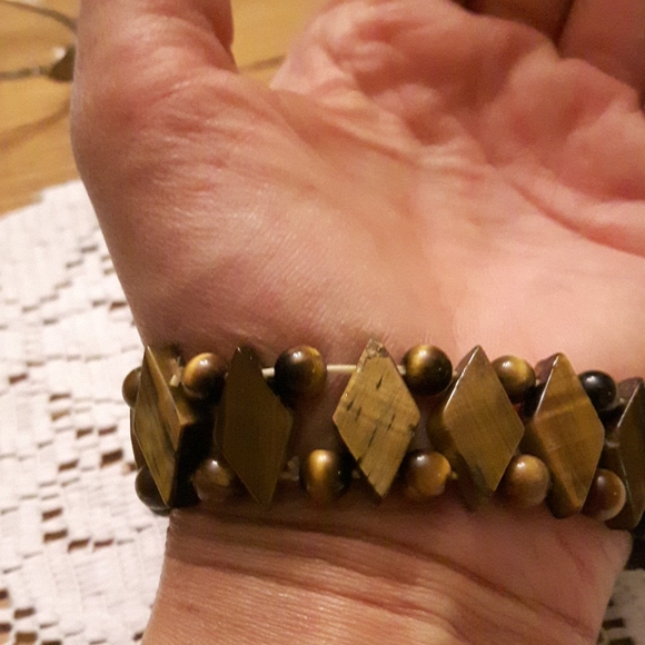 Beaded tigereye Stone stretchy bracelet - Picture 5 of 9